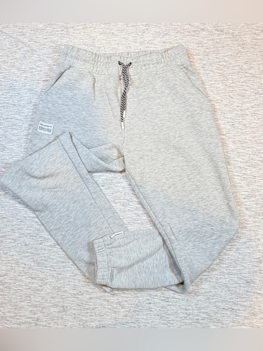 Beardedgoat Men's Grey Sweatpants with Drawstring Size Small